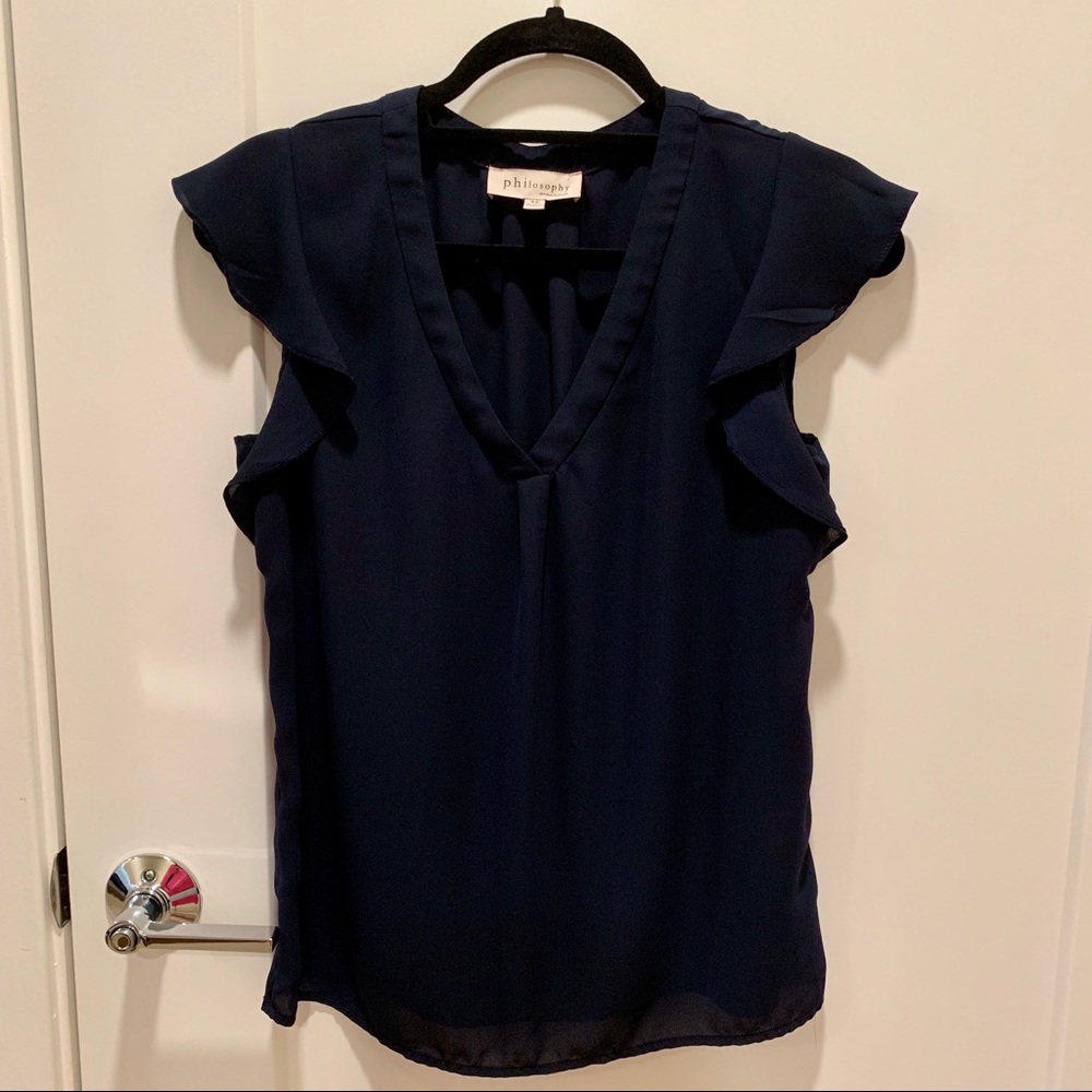 Philosophy V-cut Short Sleeve Blouse